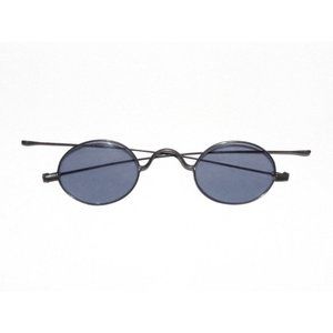 Antique Smoky Wire Rim Oval Sunglasses Civil War Glasses Vtg Old Gray Spectacles